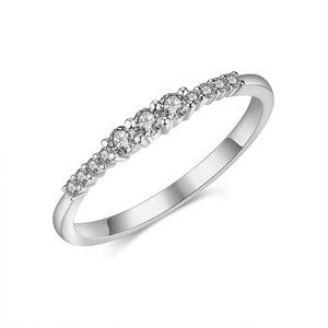 Real Diamond Precious Simple Ring White Gold